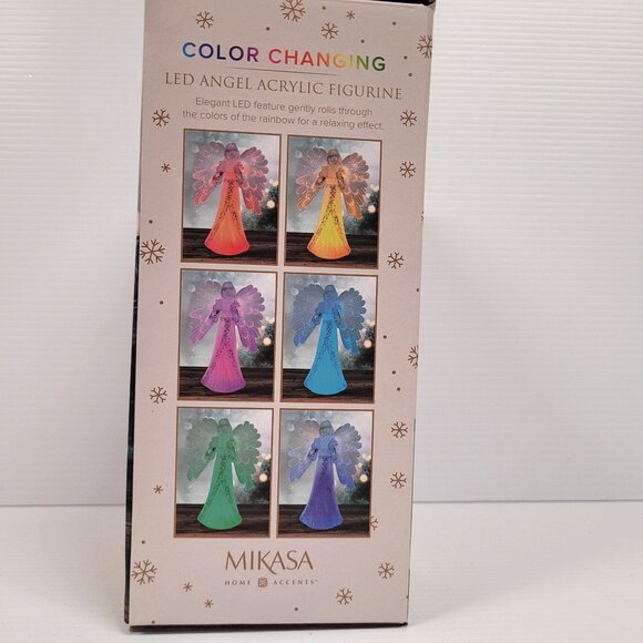 Mikasa Color Changing LED Angel Acrylic Figurine 8.5'' Battery Operated 6 Colors - Picture 6 of 6